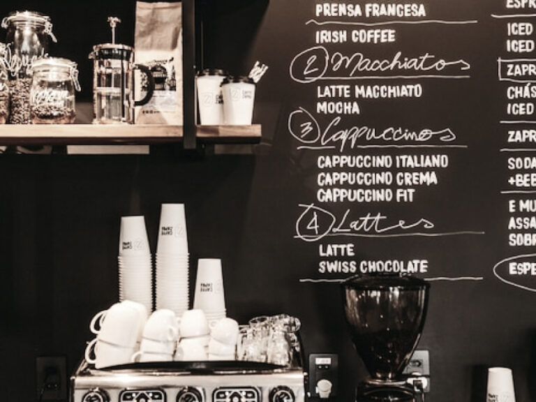 Coffee menu